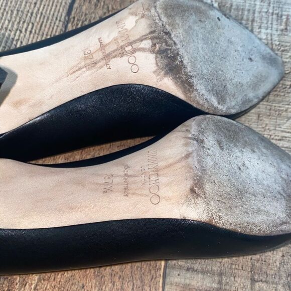 JIMMY CHOO BLACK ROMY 85 PUMPS SIZE 37 1/2 - Picture 6 of 12